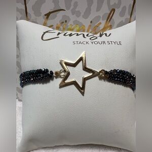 Brand New ERIMISH Bravelet - Iridescent Blue / Green With Gold Star
